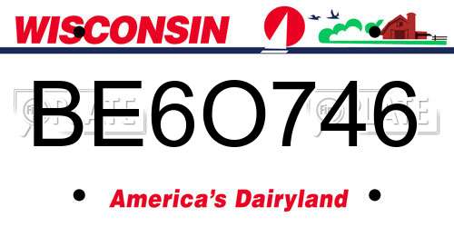 BE6O746 Wisconsin License Plate