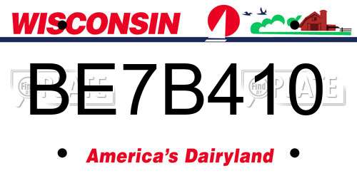 BE7B410 Wisconsin License Plate