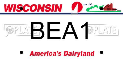 BEA1 Wisconsin License Plate
