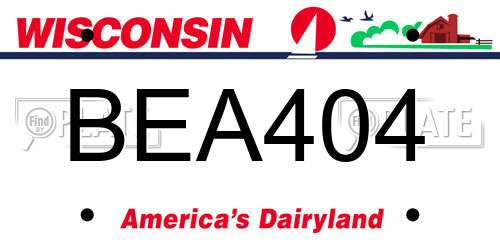 BEA404 Wisconsin License Plate