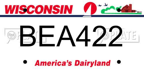 BEA422 Wisconsin License Plate