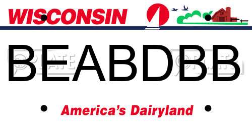 BEABDBB Wisconsin License Plate