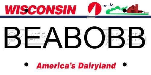 BEABOBB Wisconsin License Plate