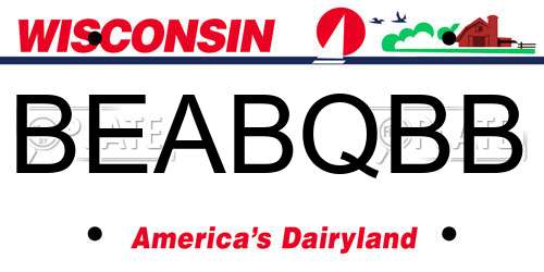 BEABQBB Wisconsin License Plate