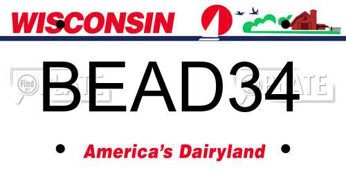 BEAD34 Wisconsin License Plate