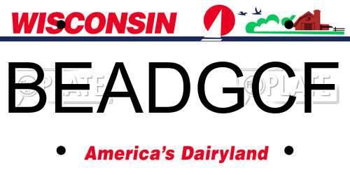 BEADGCF Wisconsin License Plate
