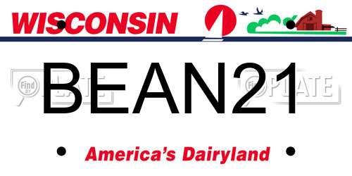 BEAN21 Wisconsin License Plate