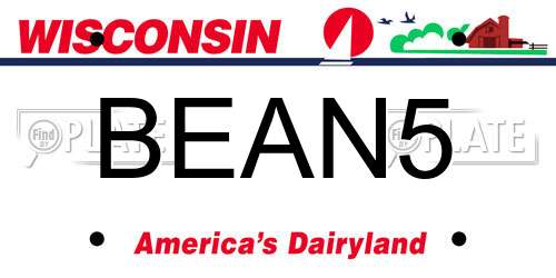 BEAN5 Wisconsin License Plate