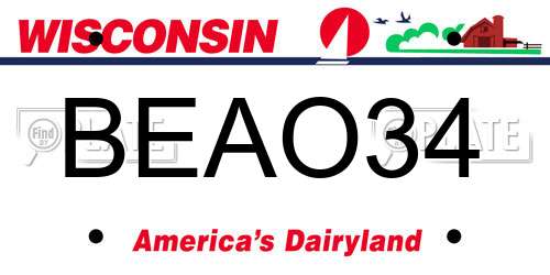 BEAO34 Wisconsin License Plate