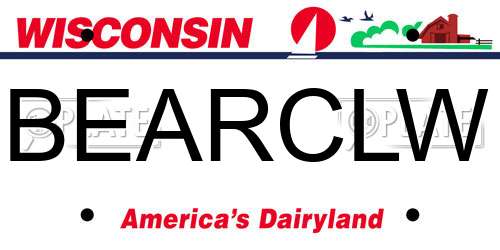 BEARCLW Wisconsin License Plate