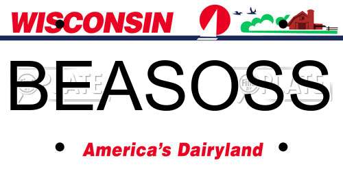 BEASOSS Wisconsin License Plate