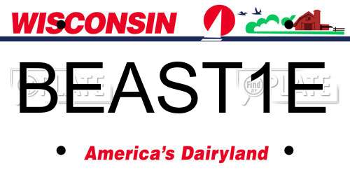 BEAST1E Wisconsin License Plate