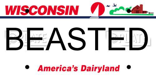 BEASTED Wisconsin License Plate