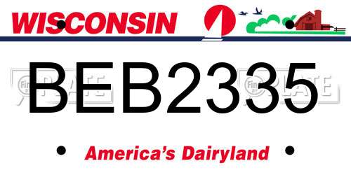 BEB2335 Wisconsin License Plate