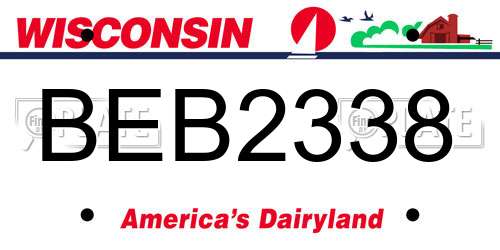 BEB2338 Wisconsin License Plate