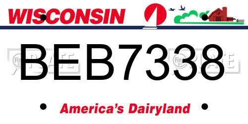 BEB7338 Wisconsin License Plate