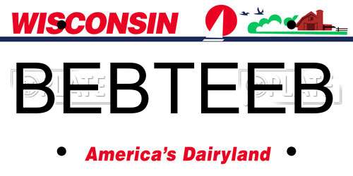 BEBTEEB Wisconsin License Plate