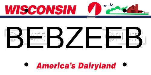BEBZEEB Wisconsin License Plate