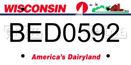 BED0592 Wisconsin License Plate