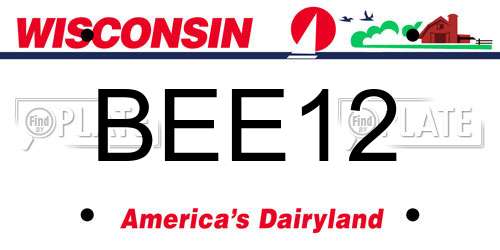 BEE12 Wisconsin License Plate
