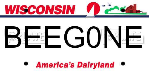 BEEG0NE Wisconsin License Plate