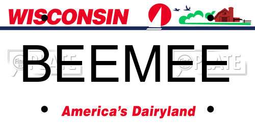 BEEMEE Wisconsin License Plate