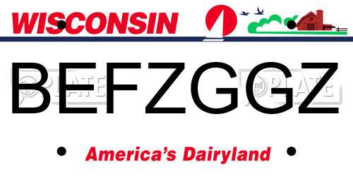 BEFZGGZ Wisconsin License Plate