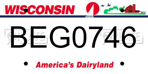 BEG0746 Wisconsin License Plate