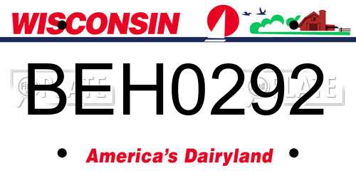 BEH0292 Wisconsin License Plate