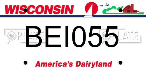 BEI055 Wisconsin License Plate