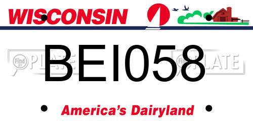 BEI058 Wisconsin License Plate
