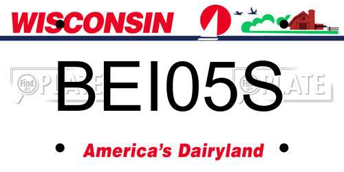 BEI05S Wisconsin License Plate