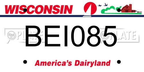 BEI085 Wisconsin License Plate