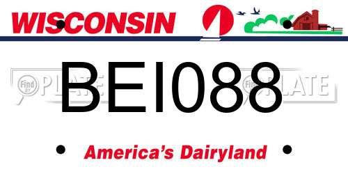 BEI088 Wisconsin License Plate