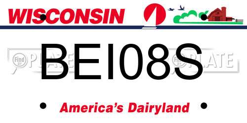 BEI08S Wisconsin License Plate