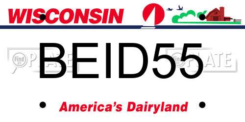 BEID55 Wisconsin License Plate