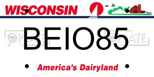 BEIO85 Wisconsin License Plate