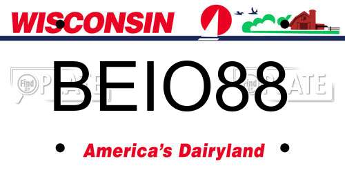 BEIO88 Wisconsin License Plate