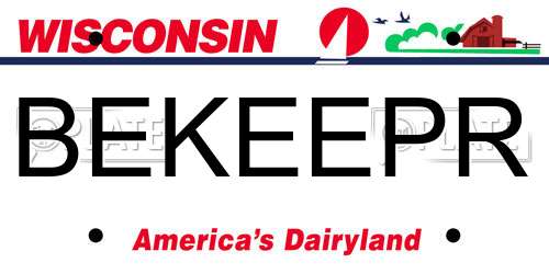BEKEEPR Wisconsin License Plate