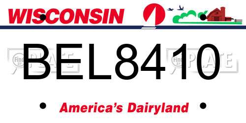 BEL8410 Wisconsin License Plate