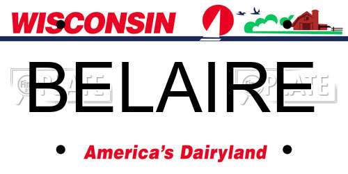BELAIRE Wisconsin License Plate