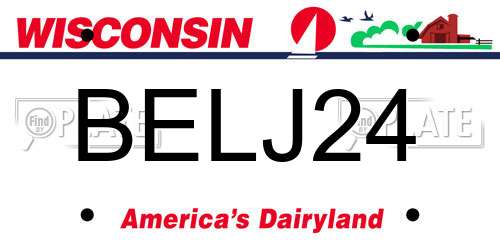 BELJ24 Wisconsin License Plate