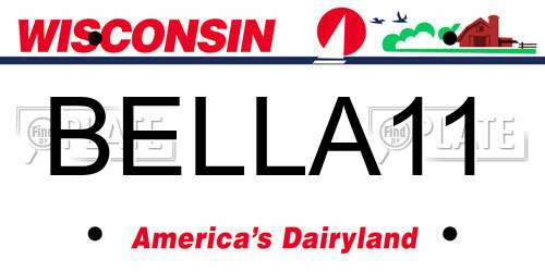 BELLA11 Wisconsin License Plate