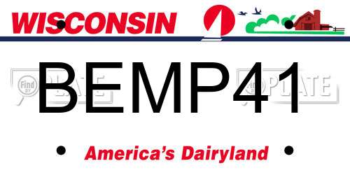 BEMP41 Wisconsin License Plate