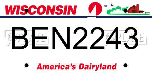 BEN2243 Wisconsin License Plate