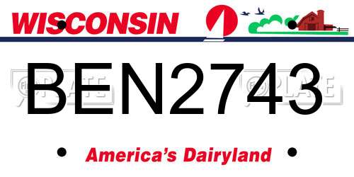 BEN2743 Wisconsin License Plate