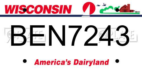 BEN7243 Wisconsin License Plate