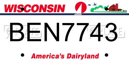 BEN7743 Wisconsin License Plate