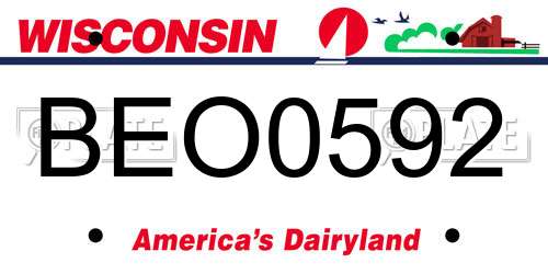 BEO0592 Wisconsin License Plate