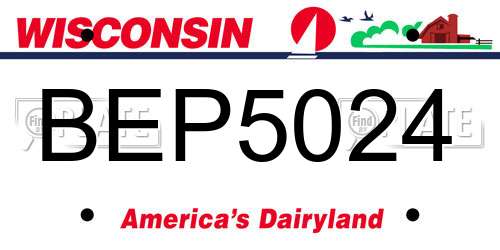 BEP5024 Wisconsin License Plate